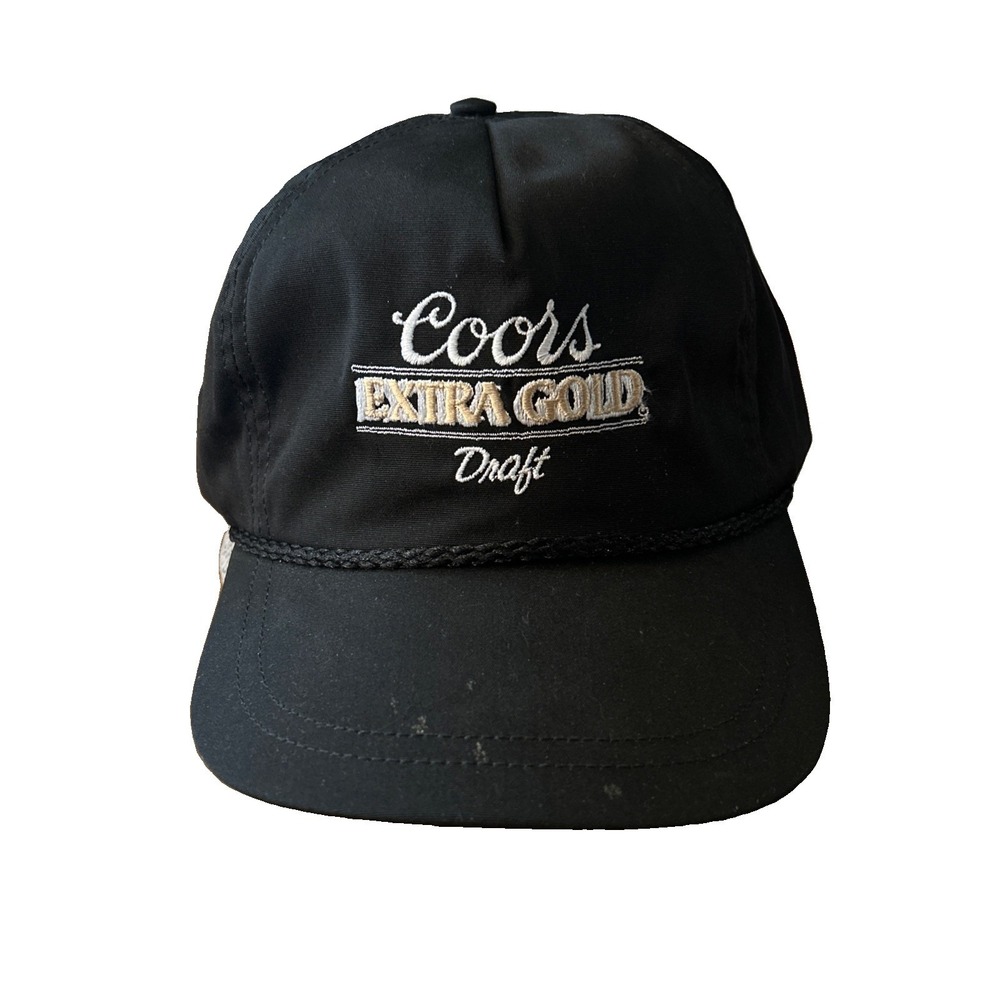 Vintage Coors Extra Gold Strap Back Hat Rope 80s 90s Beer Made USA One Size